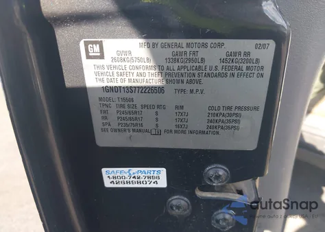 2007 Chevrolet Trailblazer Ls from USA, damaged, VIN 1GNDT13S772226506